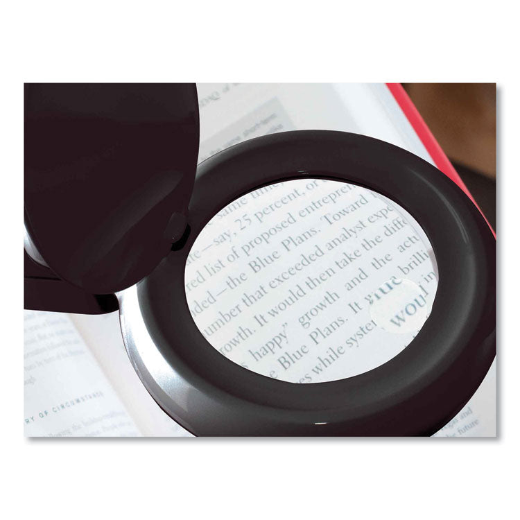 Space-Saving LED Magnifier Desk Lamp, 14" High, Black