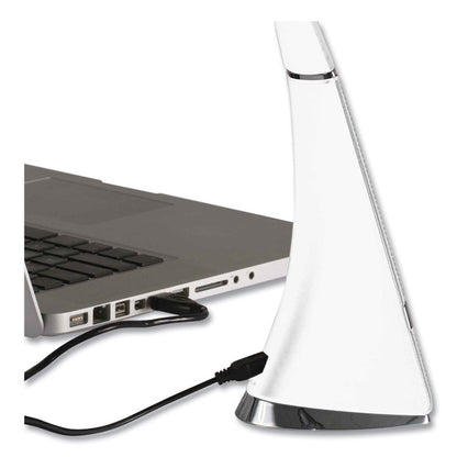 Wellness Series Recharge LED Desk Lamp, 10.75" to 18.75" High, White