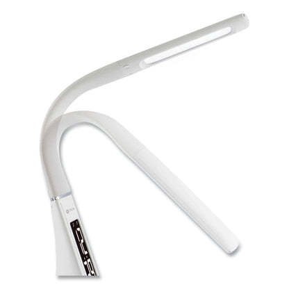 Wellness Series Sanitizing Thrive LED Desk Lamp with Clock, 10" to 18.75", White