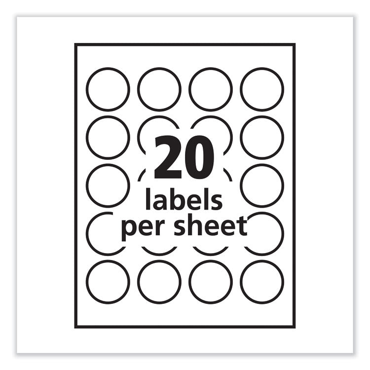 Round Print-to-the Edge Labels with SureFeed and EasyPeel, 1.67" dia, Glossy Clear, 500/PK
