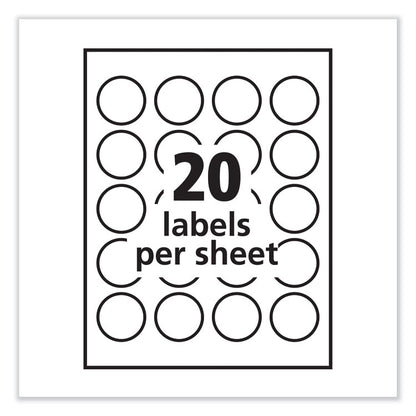 Round Print-to-the Edge Labels with SureFeed and EasyPeel, 1.67" dia, Glossy Clear, 500/PK