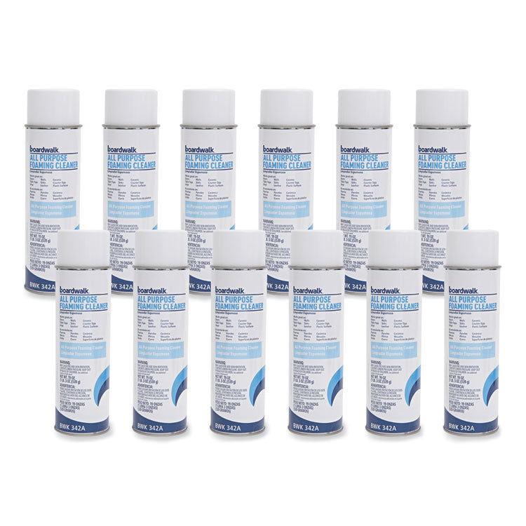 All-Purpose Foaming Cleaner with Ammonia, Fragrance-Free, 19 oz Aerosol Spray, 12/Carton