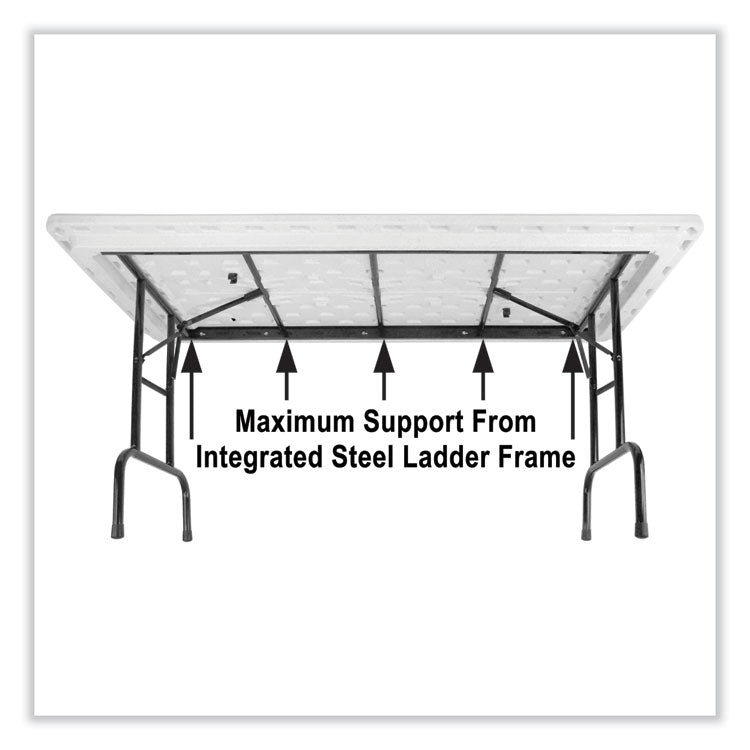 Adjustable Folding Table, Rectangular, 48" x 24" x 22" to 32", Blue Top, Black Legs, 4/Pallet