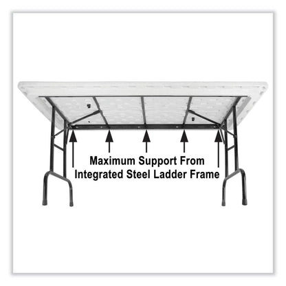 Adjustable Folding Table, Rectangular, 48" x 24" x 22" to 32", Blue Top, Black Legs, 4/Pallet