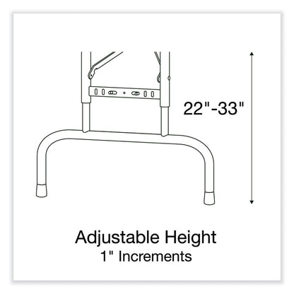 Adjustable Folding Table, Rectangular, 48" x 24" x 22" to 32", Red Top, Black Legs, 4/Pallet
