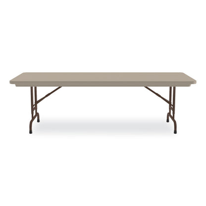 Adjustable Folding Tables, Rectangular, 96" x 30" x 22" to 32", Mocha Granite Top, Brown Legs, 4/Pallet