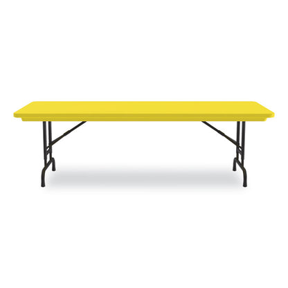Adjustable Folding Tables, Rectangular, 60" x 30" x 22" to 32", Yellow Top, Black Legs, 4/Pallet