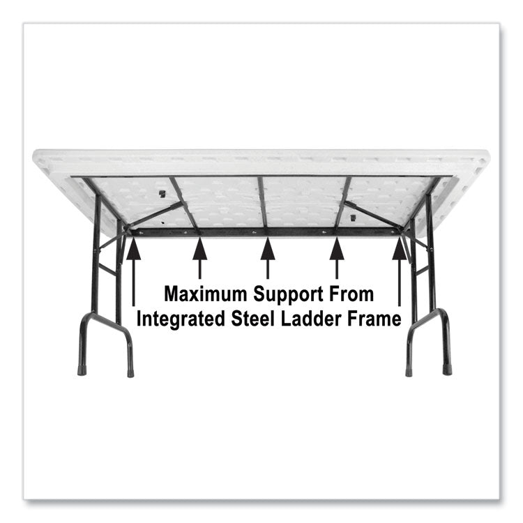 Adjustable Folding Tables, Rectangular, 60" x 30" x 22" to 32", Mocha Granite Top, Brown Legs, 4/Pallet