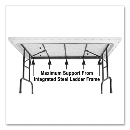 Adjustable Folding Tables, Rectangular, 60" x 30" x 22" to 32", Mocha Granite Top, Brown Legs, 4/Pallet