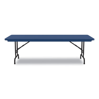 Adjustable Folding Tables, Rectangular, 60" x 30" x 22" to 32", Blue Top, Black Legs, 4/Pallet