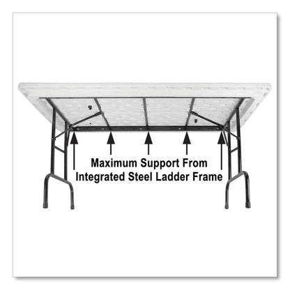 Adjustable Folding Table, Rectangular, 48" x 24" x 22" to 32", Gray Granite Top, Black Legs, 4/Pallet