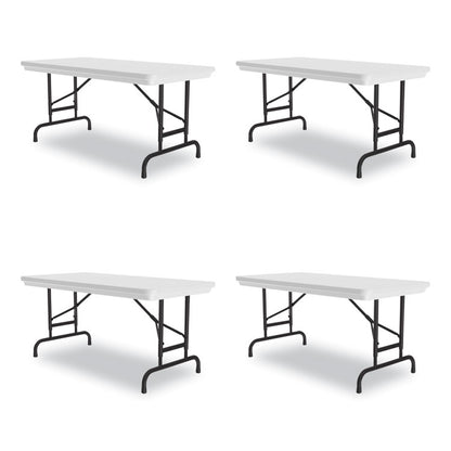 Adjustable Folding Table, Rectangular, 48" x 24" x 22" to 32", Gray Granite Top, Black Legs, 4/Pallet