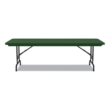 Adjustable Folding Tables, Rectangular, 60" x 30" x 22" to 32", Green Top, Black Legs, 4/Pallet
