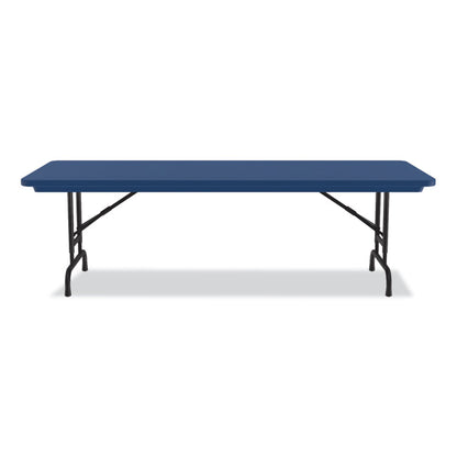 Adjustable Folding Tables, Rectangular, 72" x 30" x 22" to 32", Blue Top, Black Legs, 4/Pallet