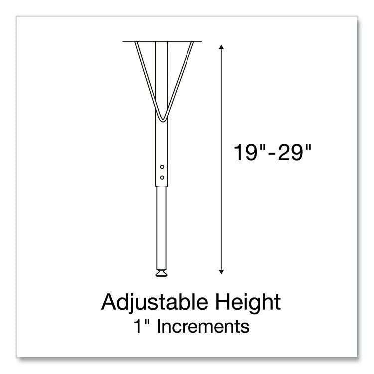 Height Adjustable Activity Tables, Round, 60" x 19" to 29", Medium Oak Top, Gray Legs, 4/Pallet