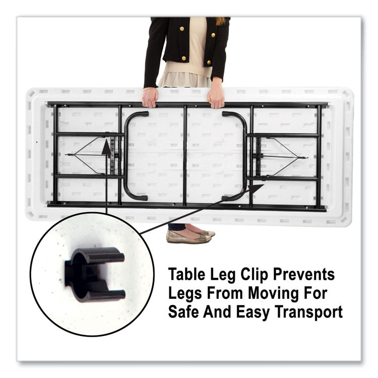 Adjustable Folding Tables, Rectangular, 96" x 30" x 22" to 32", Gray Granite Top, Black Legs, 4/Pallet