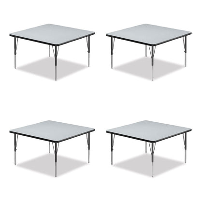 Adjustable Activity Tables, Square, 48" x 48" x 19" to 29", Gray Top, Black Legs, 4/Pallet