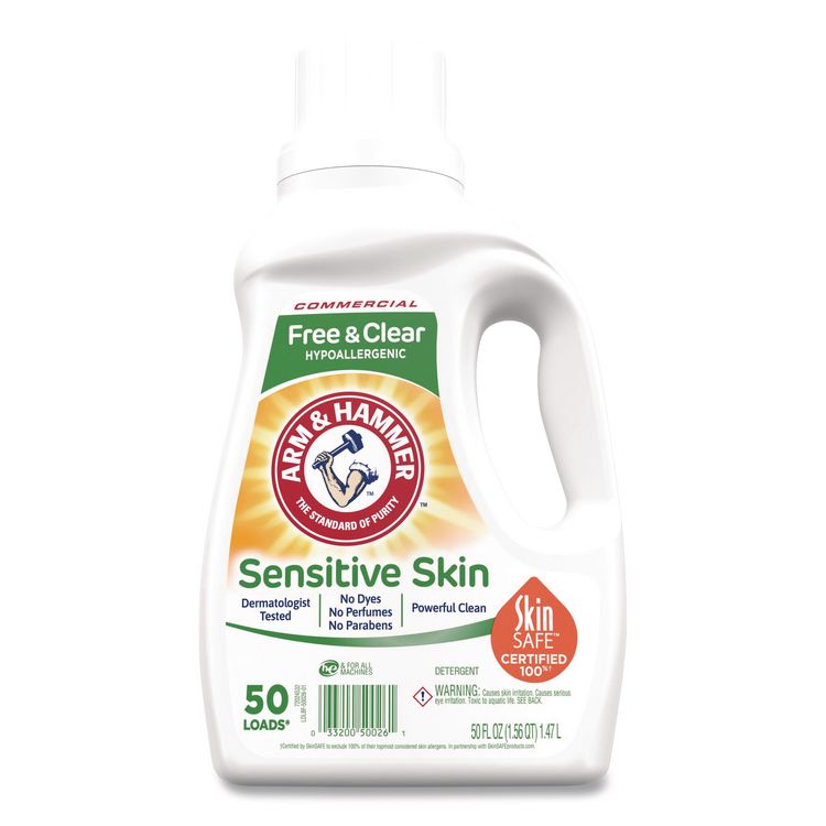 HE Compatible Liquid Detergent, Unscented, 50 Loads, 50 oz Bottle, 8/Carton