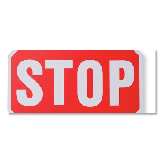 Handheld Stop Sign, 18" Red/White Face, White Graphics