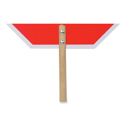 Handheld Stop Sign, 18" Red/White Face, White Graphics