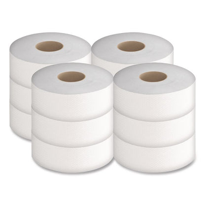 JRT Jumbo Bath Tissue, Septic Safe, 2-Ply, 3.5" x 750 ft, White, 12 Rolls/Carton