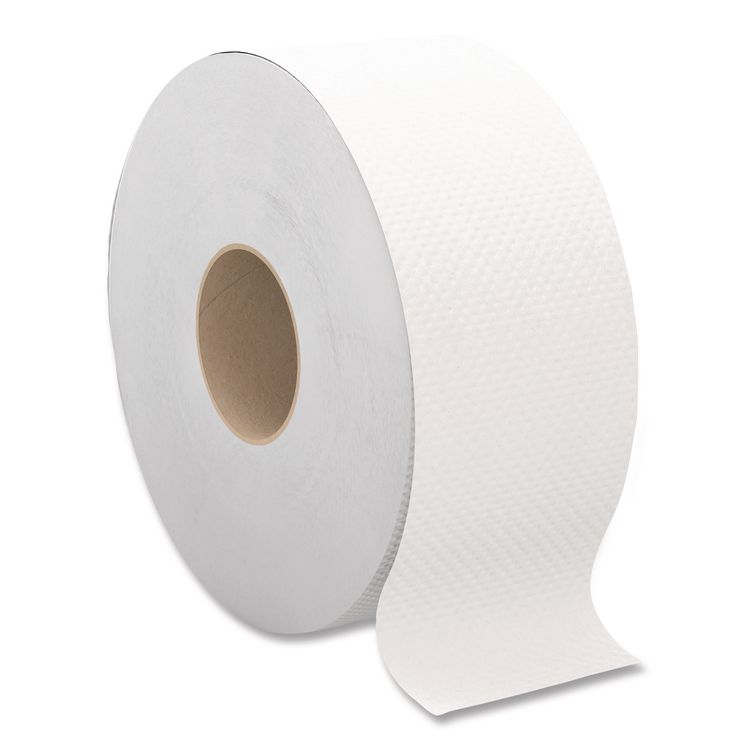 JRT Jumbo Bath Tissue, Septic Safe, 2-Ply, 3.5" x 750 ft, White, 12 Rolls/Carton