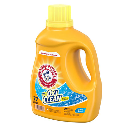 OxiClean Concentrated Liquid Laundry Detergent, Fresh Scent, 100.5 oz Bottle, 4/Carton