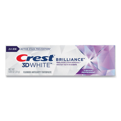 3D White Brilliance Advanced Whitening Technology + Advanced Stain Protection Toothpaste, Vibrant Peppermint, 0.85 oz, 72/CT