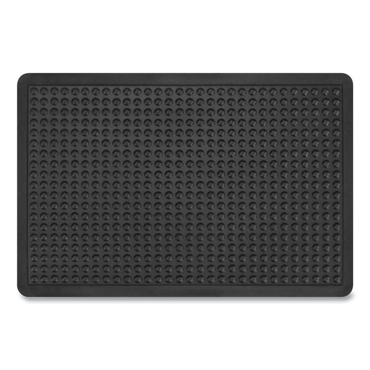 Bubble Flex Anti-Fatigue Mat, Rectangular, Black Crush-Resistant Non-Slip Surface, 24" x 36"