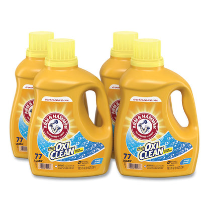 OxiClean Concentrated Liquid Laundry Detergent, Fresh Scent, 100.5 oz Bottle, 4/Carton