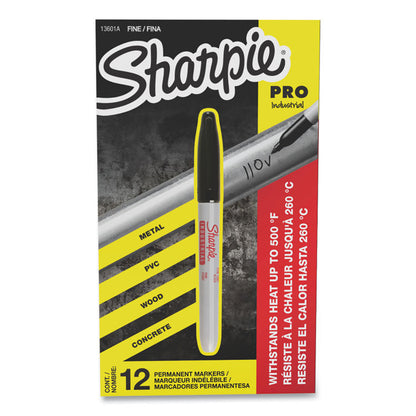 Industrial Permanent Markers, Fine Bullet Tip, Black, Dozen