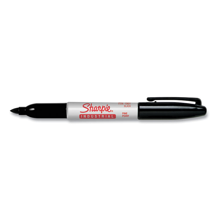 Industrial Permanent Markers, Fine Bullet Tip, Black, Dozen