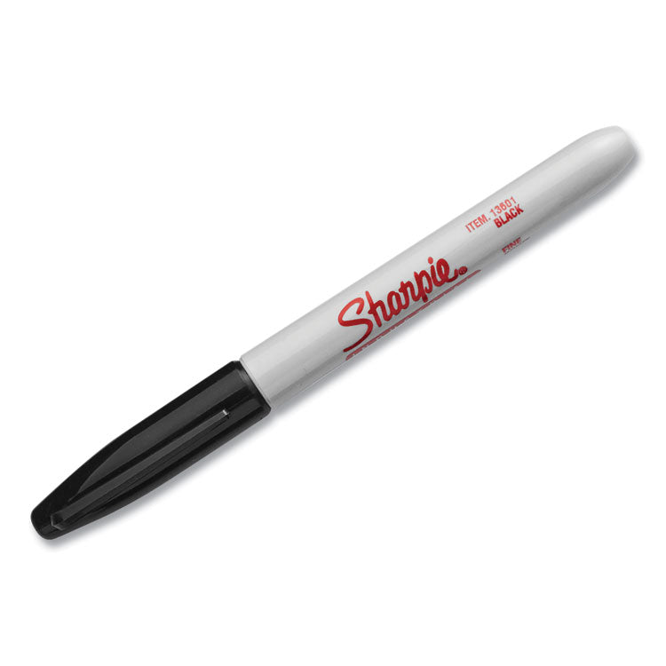 Industrial Permanent Markers, Fine Bullet Tip, Black, Dozen