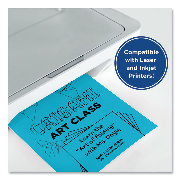 Color Paper, 24 lb Text Weight, 8.5 x 11, Blue, 500/Ream