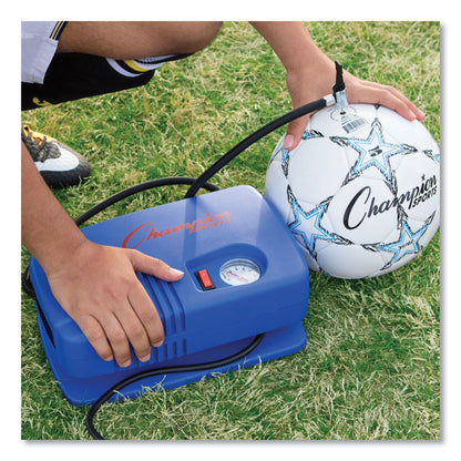 Electric Inflating Pump with Gauge, Hose and Needle, 0.25 hp Compressor, 50 psi, 8 ft Cord
