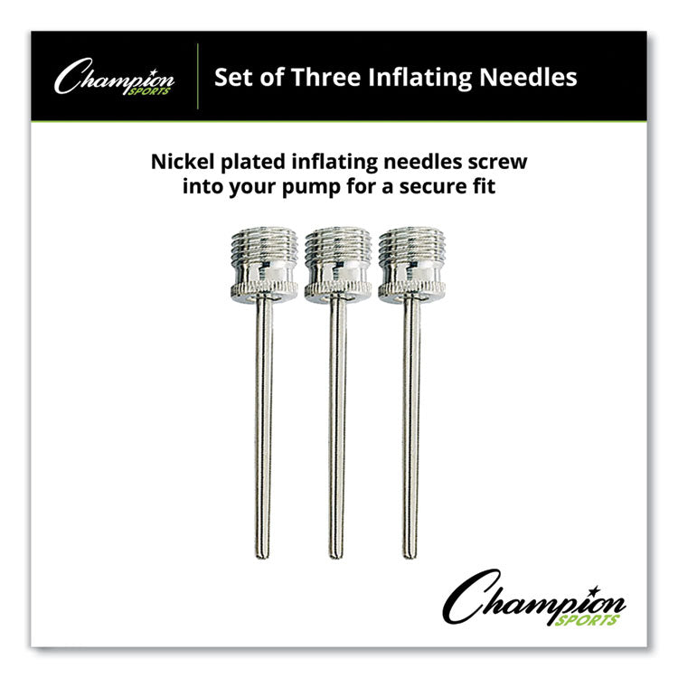 Nickel-Plated Inflating Needles for Electric Inflating Pump, 3/Pack