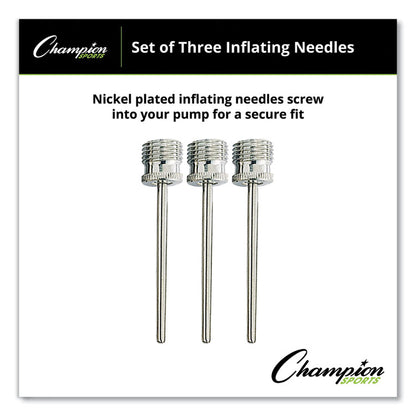 Nickel-Plated Inflating Needles for Electric Inflating Pump, 3/Pack