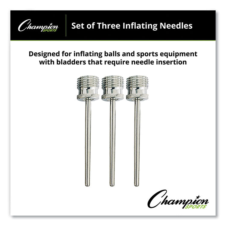Nickel-Plated Inflating Needles for Electric Inflating Pump, 3/Pack