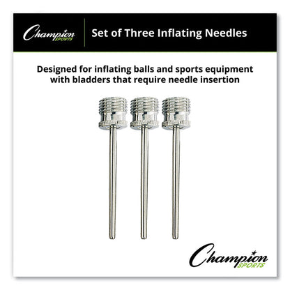 Nickel-Plated Inflating Needles for Electric Inflating Pump, 3/Pack