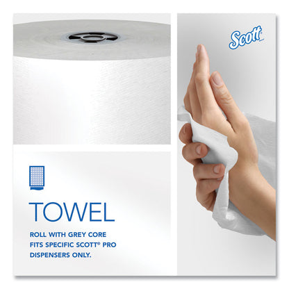 Pro Hard Roll Paper Towels with Absorbency Pockets for Scott Pro Dispenser, Gray Core Only, 1-Ply, 7.5" x 900 ft, 6 Rolls/CT