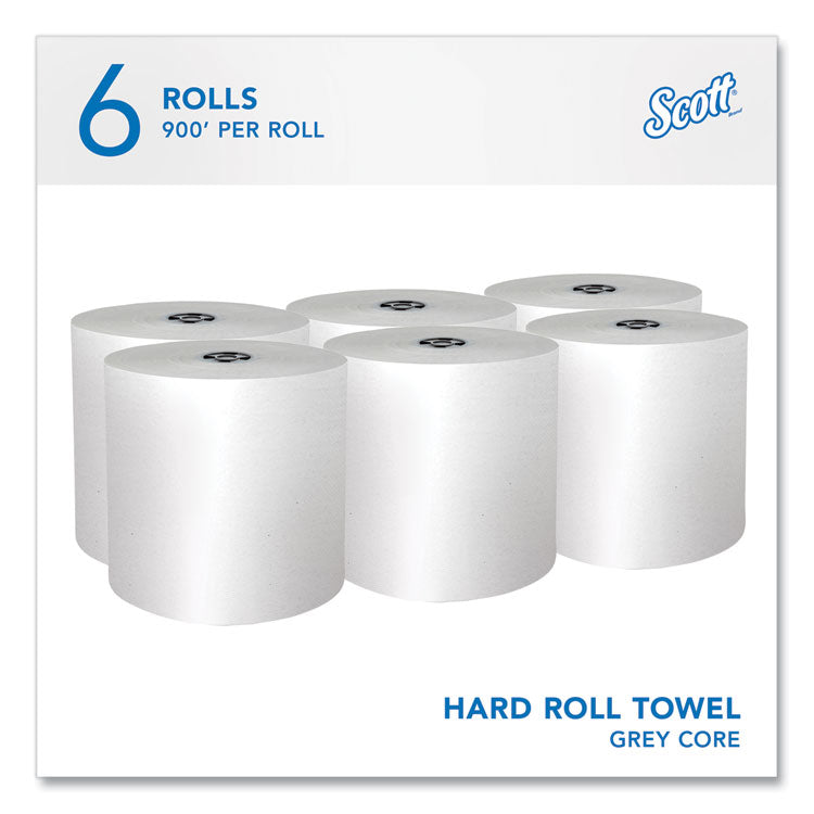 Pro Hard Roll Paper Towels with Absorbency Pockets for Scott Pro Dispenser, Gray Core Only, 1-Ply, 7.5" x 900 ft, 6 Rolls/CT
