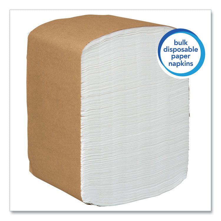Full Fold Dispenser Napkins, 1-Ply, 13 x 12, White, 500/Pack, 12 Packs/Carton