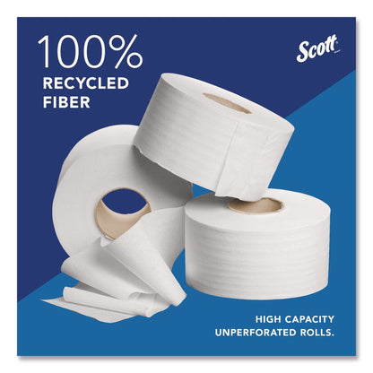 Essential 100% Recycled Fiber JRT Bathroom Tissue for Business, Septic Safe, 2-Ply, 3.55" x 1,000 ft, White, 12 Rolls/Carton