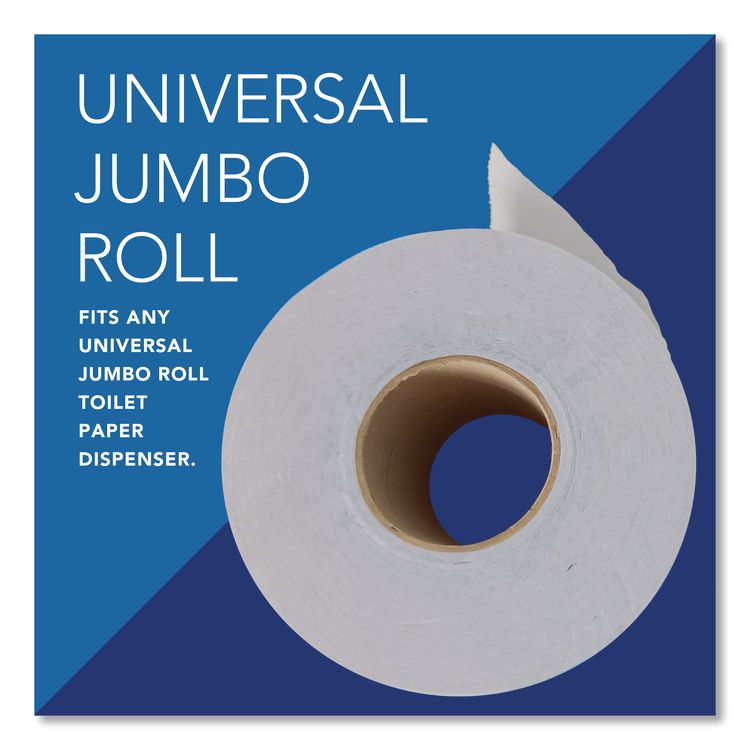 Essential 100% Recycled Fiber JRT Bathroom Tissue for Business, Septic Safe, 2-Ply, 3.55" x 1,000 ft, White, 12 Rolls/Carton