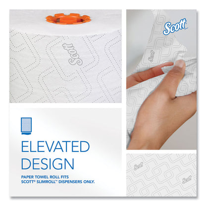 Slimroll Towels, 1-Ply, 8" x 580 ft, White/Orange Core, 6 Roll/Carton