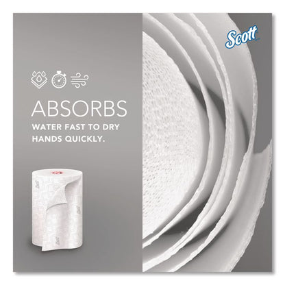 Slimroll Towels, 1-Ply, 8" x 580 ft, White/Pink Core, Traditional Business, 6 Rolls/Carton