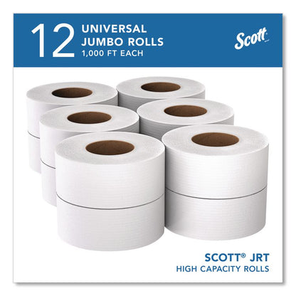 Essential JRT Jumbo Roll Bathroom Tissue, Septic Safe, 2-Ply, 3.55" x 1,000 ft, White, 12 Rolls/Carton