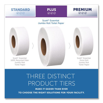 Essential JRT Jumbo Roll Bathroom Tissue, Septic Safe, 2-Ply, 3.55" x 1,000 ft, White, 12 Rolls/Carton
