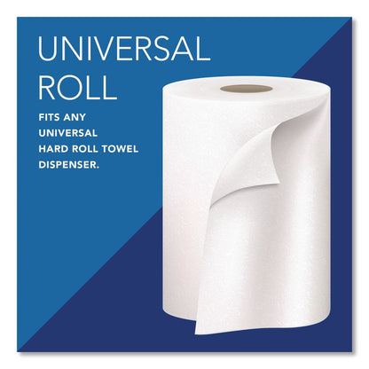 Essential High Capacity Hard Roll Towels for Business, 1-Ply, 8" x 1,000 ft, 1.5" Core, Recycled, White, 6 Rolls/Carton