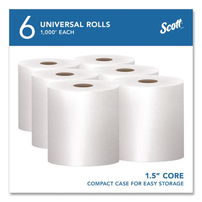 Essential High Capacity Hard Roll Towels for Business, 1-Ply, 8" x 1,000 ft, 1.5" Core, Recycled, White, 6 Rolls/Carton